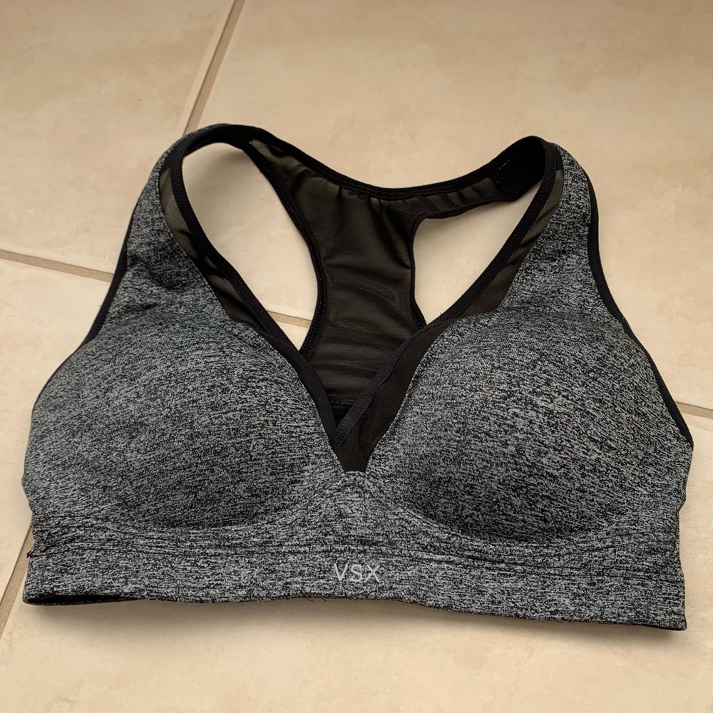 VS X Sexy Sport Black Marled Sports Bra - sz 34B